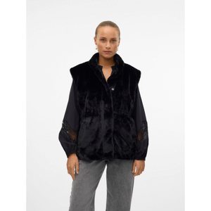 Vero Moda Sonja Poppy Faux Fur Waistcoat